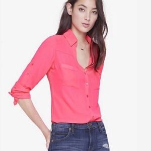 Express Portofino Pink Button Down Shirt